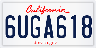 CA license plate 6UGA618