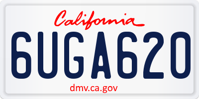 CA license plate 6UGA620