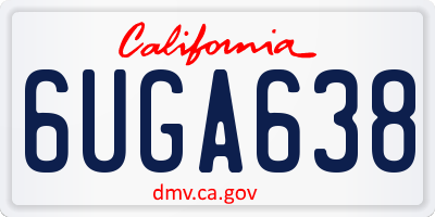 CA license plate 6UGA638
