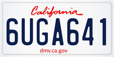 CA license plate 6UGA641