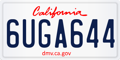 CA license plate 6UGA644