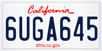 CA license plate 6UGA645