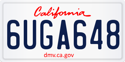 CA license plate 6UGA648