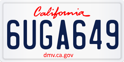 CA license plate 6UGA649