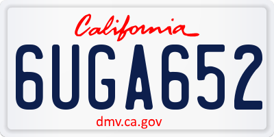 CA license plate 6UGA652