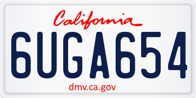 CA license plate 6UGA654