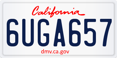 CA license plate 6UGA657