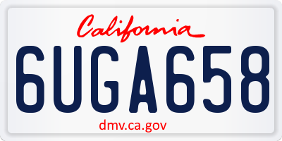 CA license plate 6UGA658