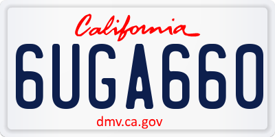 CA license plate 6UGA660