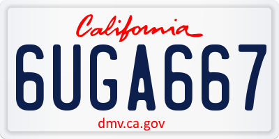CA license plate 6UGA667