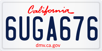 CA license plate 6UGA676