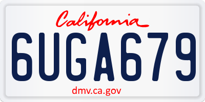 CA license plate 6UGA679