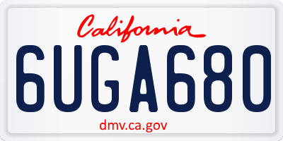 CA license plate 6UGA680
