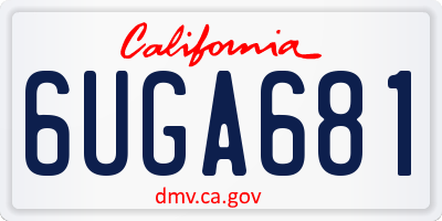 CA license plate 6UGA681
