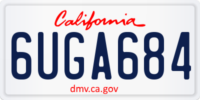 CA license plate 6UGA684