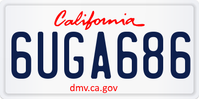 CA license plate 6UGA686