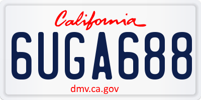 CA license plate 6UGA688