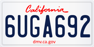 CA license plate 6UGA692