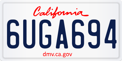 CA license plate 6UGA694