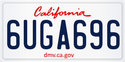 CA license plate 6UGA696