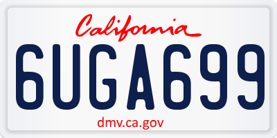 CA license plate 6UGA699