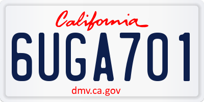 CA license plate 6UGA701