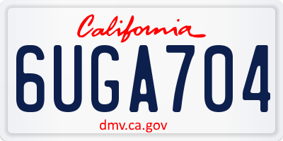 CA license plate 6UGA704