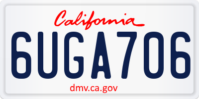 CA license plate 6UGA706