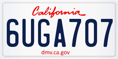 CA license plate 6UGA707