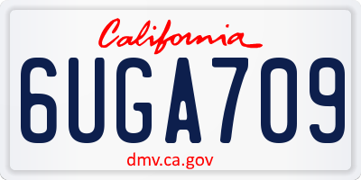 CA license plate 6UGA709