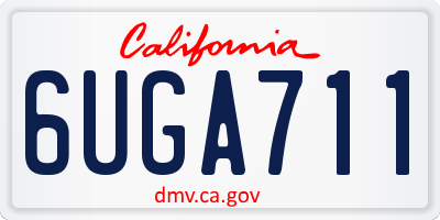 CA license plate 6UGA711