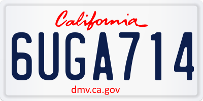 CA license plate 6UGA714