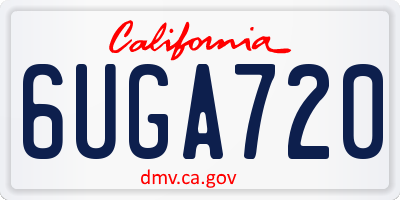 CA license plate 6UGA720