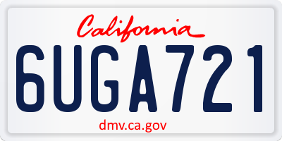 CA license plate 6UGA721