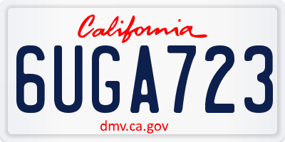 CA license plate 6UGA723