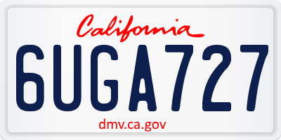 CA license plate 6UGA727