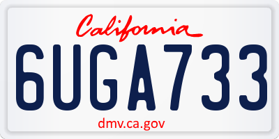 CA license plate 6UGA733
