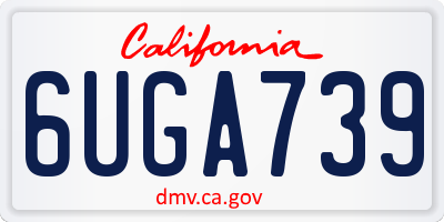 CA license plate 6UGA739