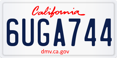 CA license plate 6UGA744