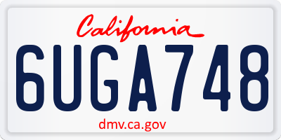 CA license plate 6UGA748