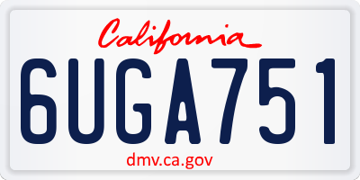 CA license plate 6UGA751