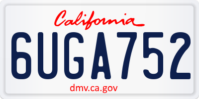 CA license plate 6UGA752