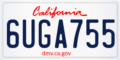 CA license plate 6UGA755
