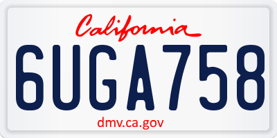 CA license plate 6UGA758