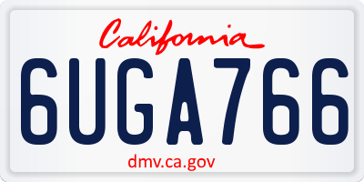 CA license plate 6UGA766