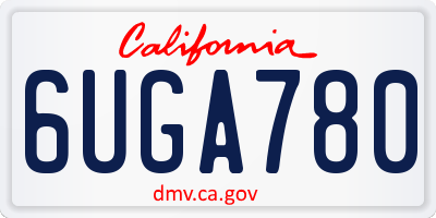 CA license plate 6UGA780