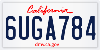 CA license plate 6UGA784