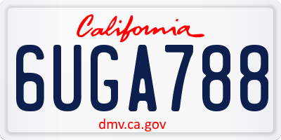 CA license plate 6UGA788