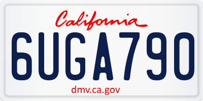 CA license plate 6UGA790