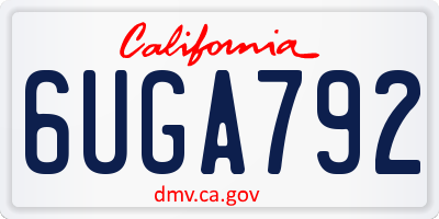 CA license plate 6UGA792